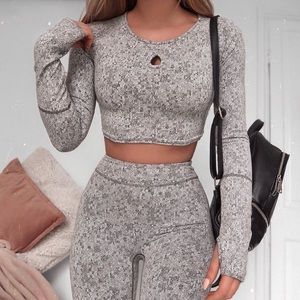 Gymshark Fleur Texture Set Legging And Long-Sleeve